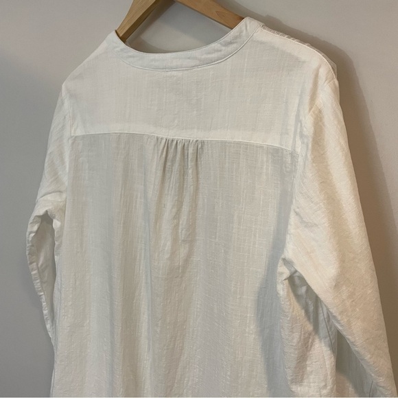 Label of Love Coastal Tunic Top Womens M White 100% Cotton Oversized Shirt EUC - Picture 6 of 10